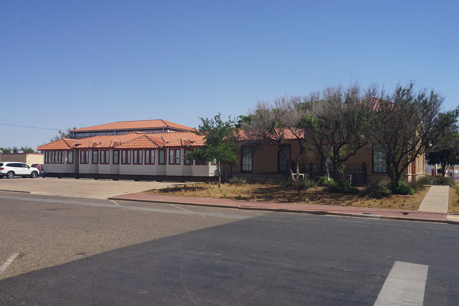 Der ehemalige Bahnhof im spanischen Stil, in dem sich das Buddy Holly Center in Lubbock befindet